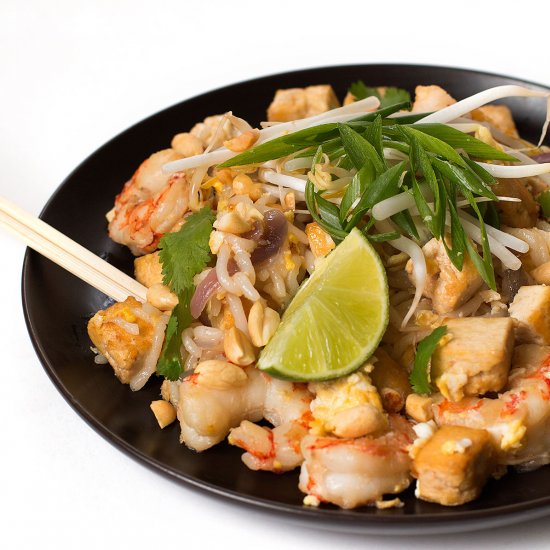 Shrimp Tofu Pad Thai Noodles