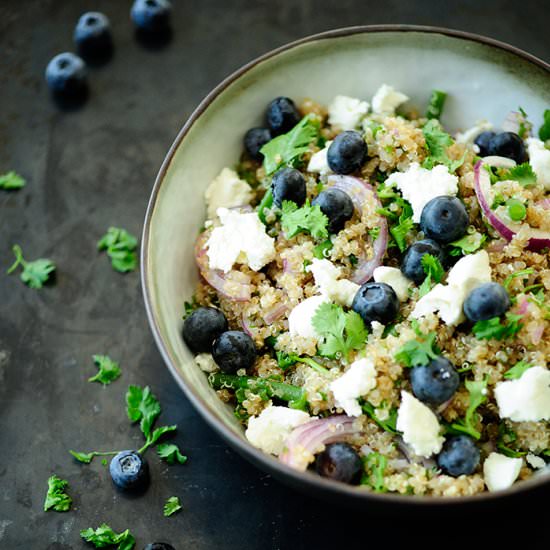 Blueberry Quinoa with Sheep Cheese