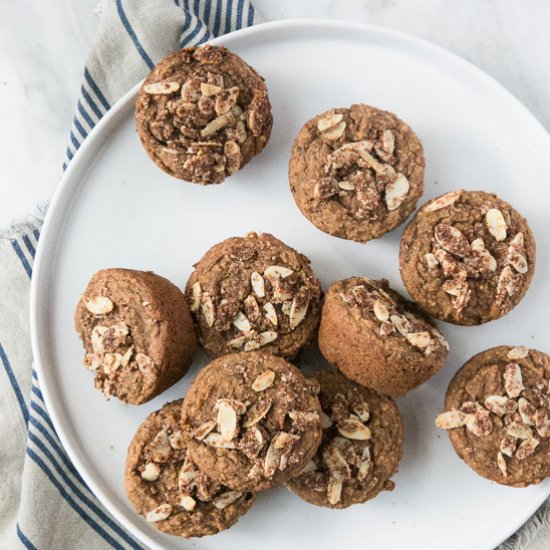 Rhubarb Muffins + Almond Topping