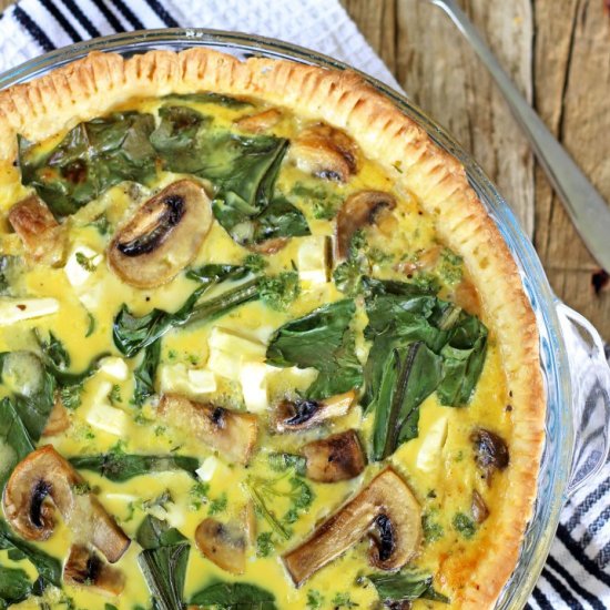 Spinach Mushroom & Feta Quiche