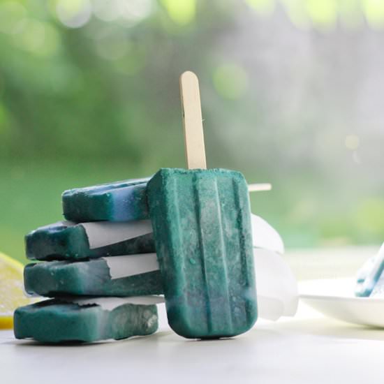 Blue Spirulina Popsicles