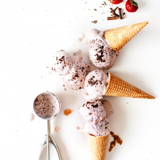 Strawberry Stracciatella Ice Cream