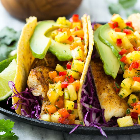 Fish Tacos with Tropical Salsa