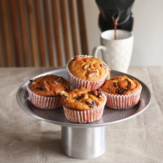 Vegan walnut coconut milk muffins