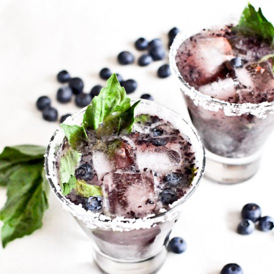 roasted blueberry basil margaritas