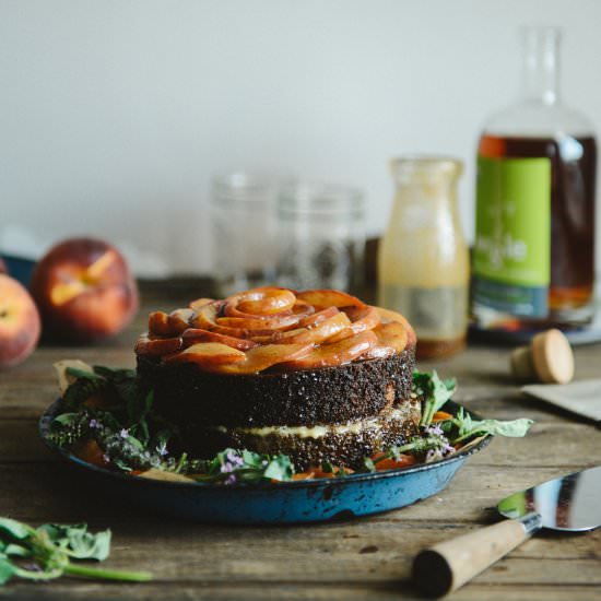 Peach Whiskey Spelt Cake