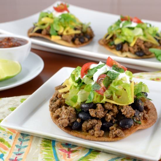 Ground Beef Bean Mini Tostadas