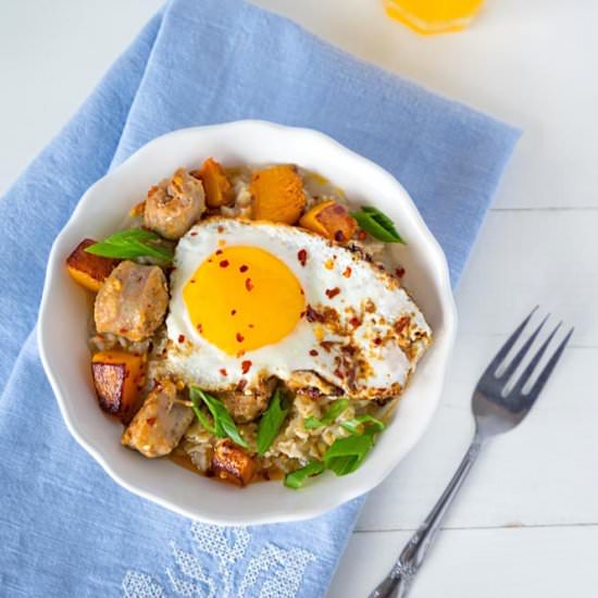 Savory Oatmeal with Fried Egg