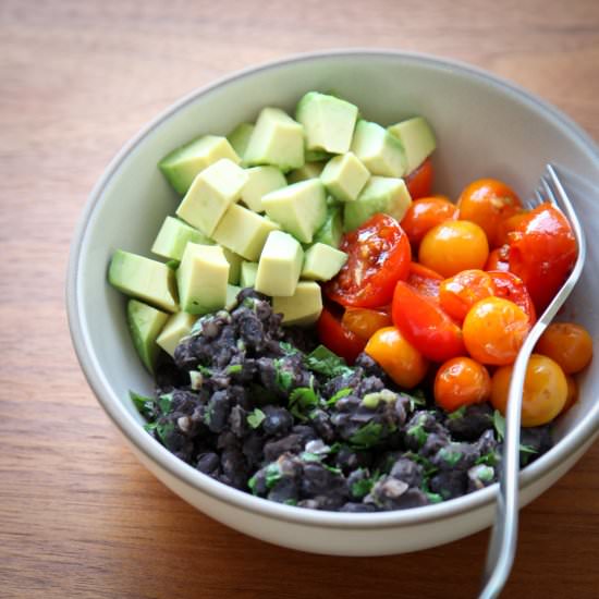 Black Bean, Tomato and Avocado Bowl