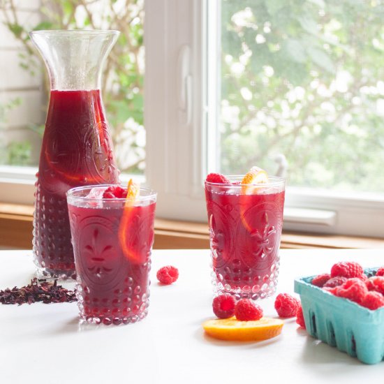 Raspberry Hibiscus Iced Tea