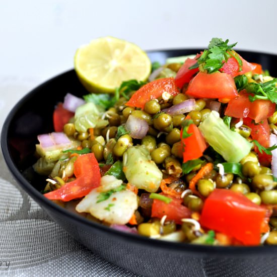 Green gram sprouts chaat