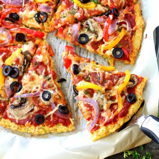 Loaded Pizza on Cauliflower Crust