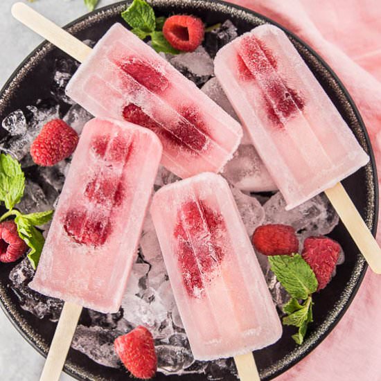 Raspberry Gin Fizz Popsicles