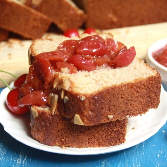 Almond Cake with Cherry Compote