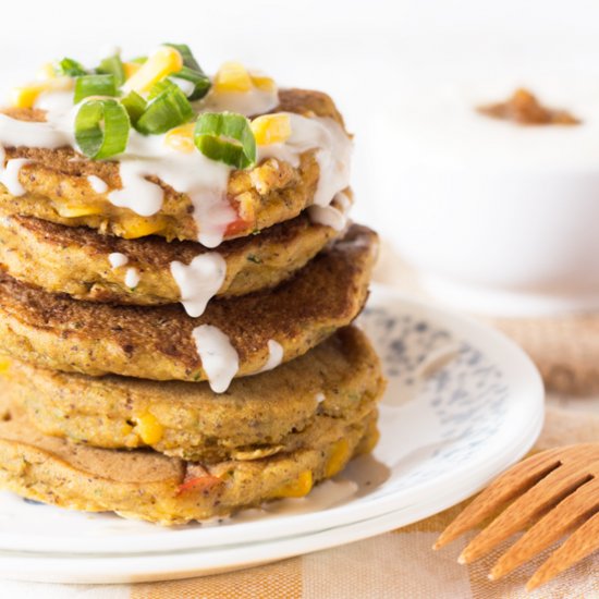 Vegan Savoury Cornmeal Pancakes