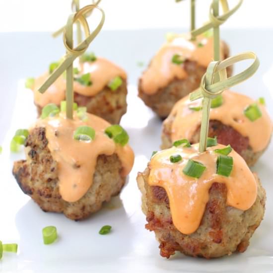 Bacon Pork Meatballs with Remoulade