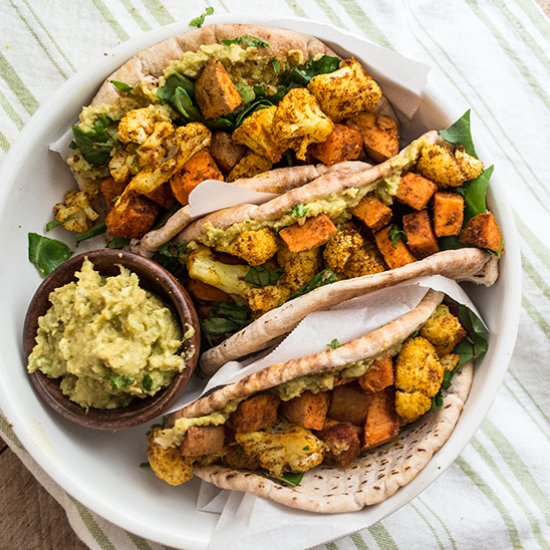 Sweet Potato and Cauliflower Curry Wrap