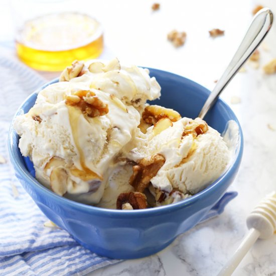 No Churn Honey Nut Ice Cream