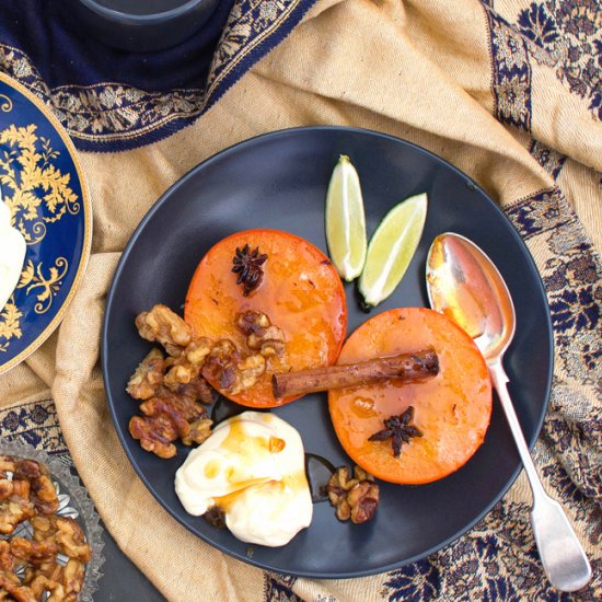 Honey Baked Persimmons