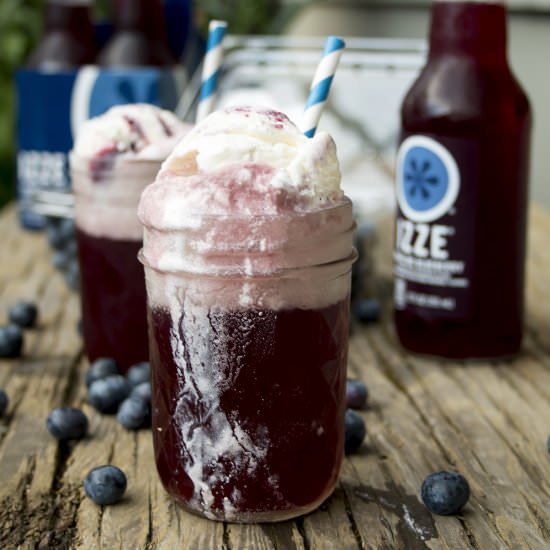 Sparkling Blueberry Ice Cream Float