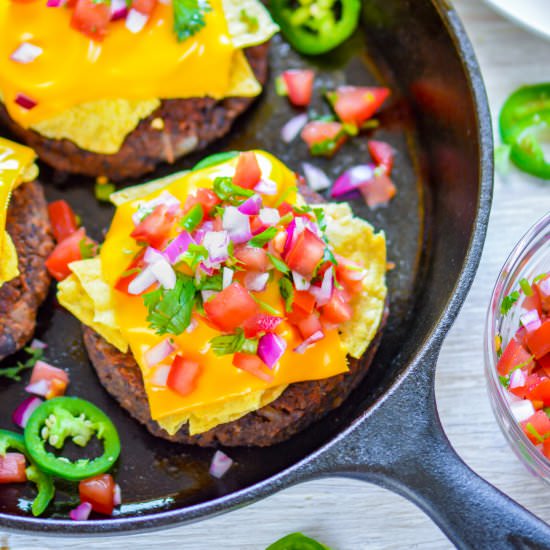 Black Bean Nacho Burger