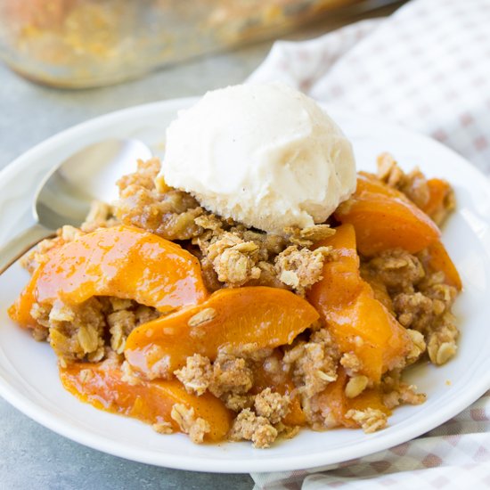 Healthier Fresh Apricot Crisp