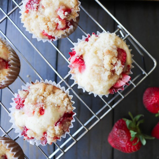 Strawberry Coffee Cake Muffins