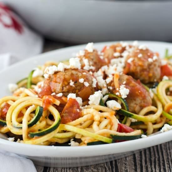 Zoodles with Turkey Meatballs