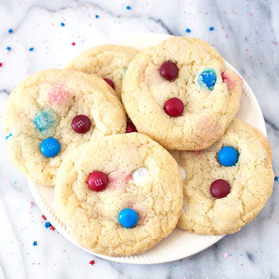 Patriotic M&M Cookies