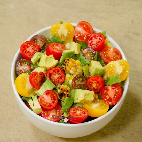 Rainbow Tomato Corn Summer Salad