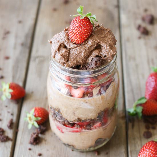 Layered Vegan Strawberry Chocolate Mousse