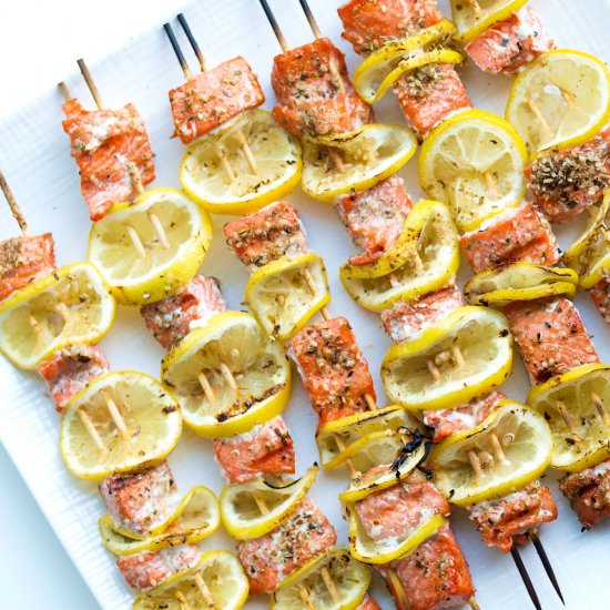 Easy Grilled Salmon Kabobs