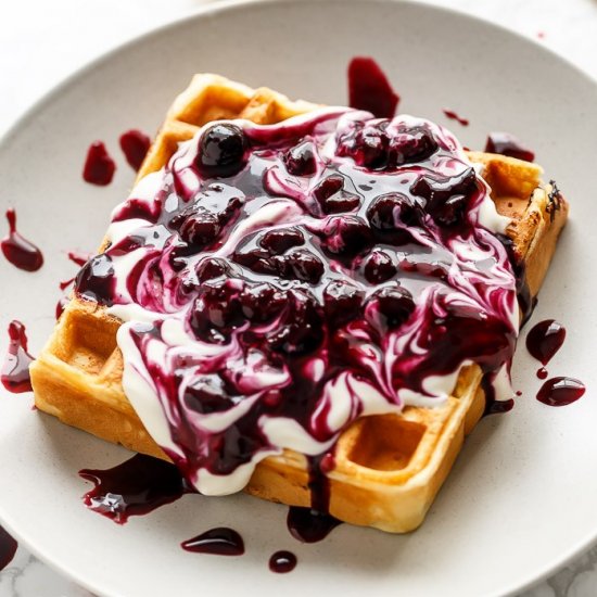 Blueberry Lemon Cheesecake Waffles