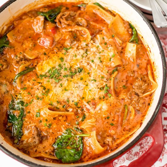 One-Pan Lasagne Soup