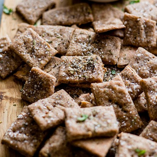 Whole Wheat Garlic Herb Crackers