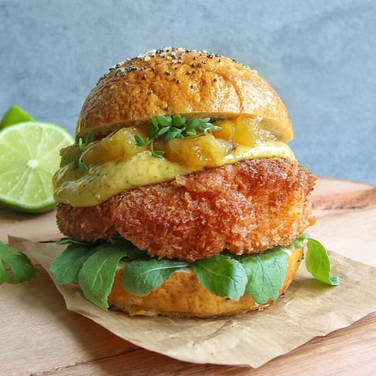 Coconut Crusted Chicken Burger