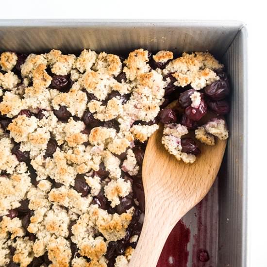 Paleo Sour Cherry Hazelnut Cobbler