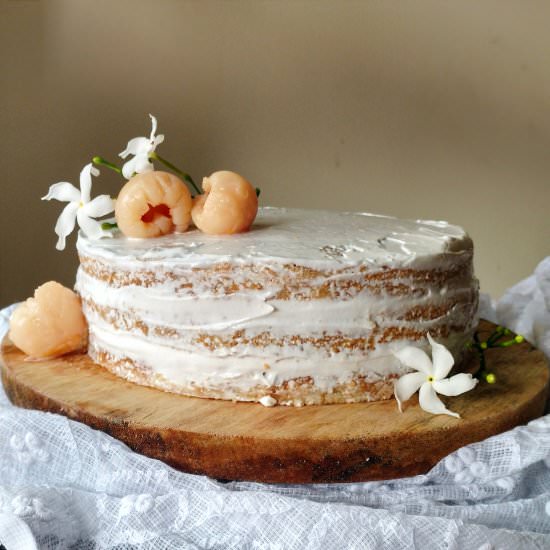 Lychees and Cream Cake