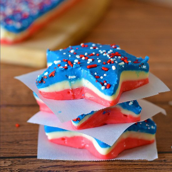 Patriotic Red, White, and Blue Fudge