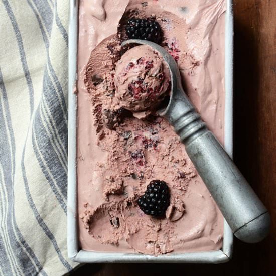 Blackberry Chocolate Ice Cream