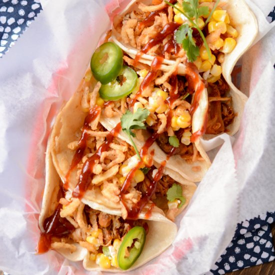 Slow Cooker BBQ Pulled Pork Tacos