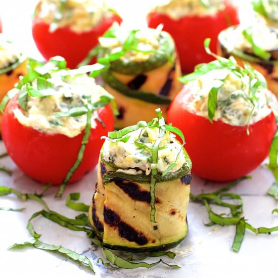 Cream Cheese Tomatoes and Zucchini