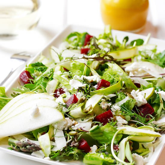 Summer Salad and Champagne Dressing