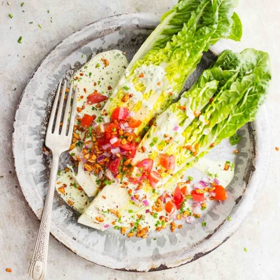 Romaine Wedge Salad with Vegan Bits