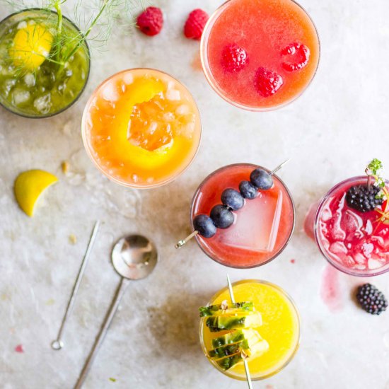 Cold-Pressed Gin + Juice Cocktails