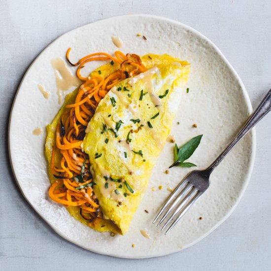 Omelette w/ Sweet Potato Noodles