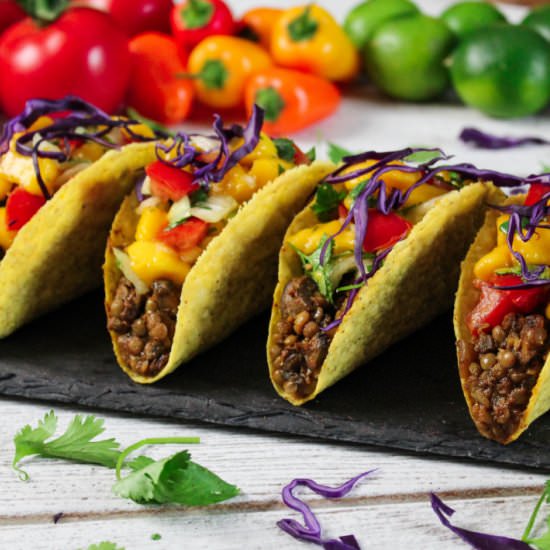 Lentil Mushroom Tacos & Mango Salsa