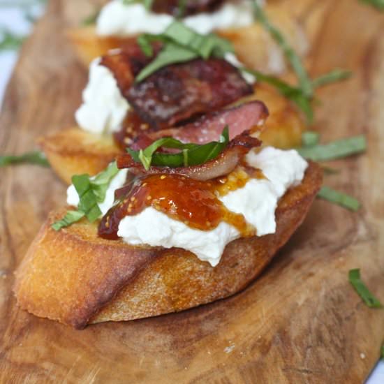 Bacon Ricotta Crostini