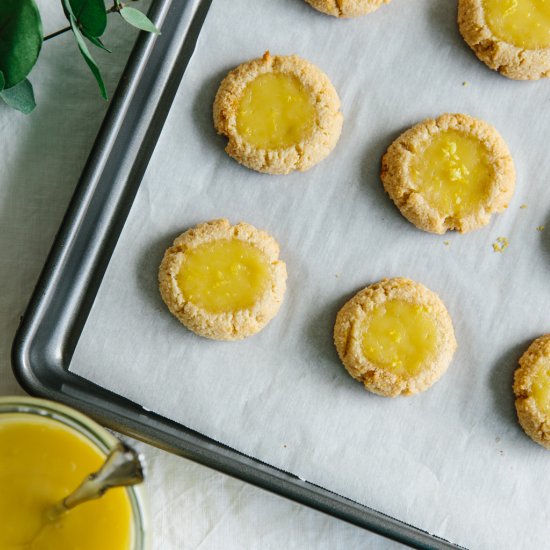 Lemon Curd Thumbprint Cookies