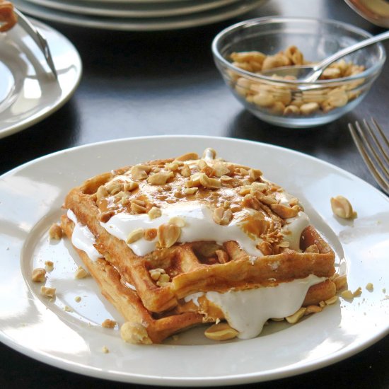 Fluffernutter Waffles